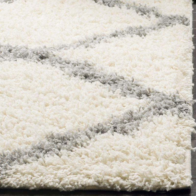 Dallas Shag SGD257 Power Loomed Runner Rug - Ivory/Grey - 2'3"x14' - Safavieh.