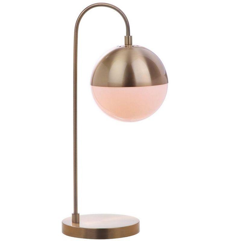 Contemporary Brass Gold 20.5" Desk Lamp with Retro Globe Shade