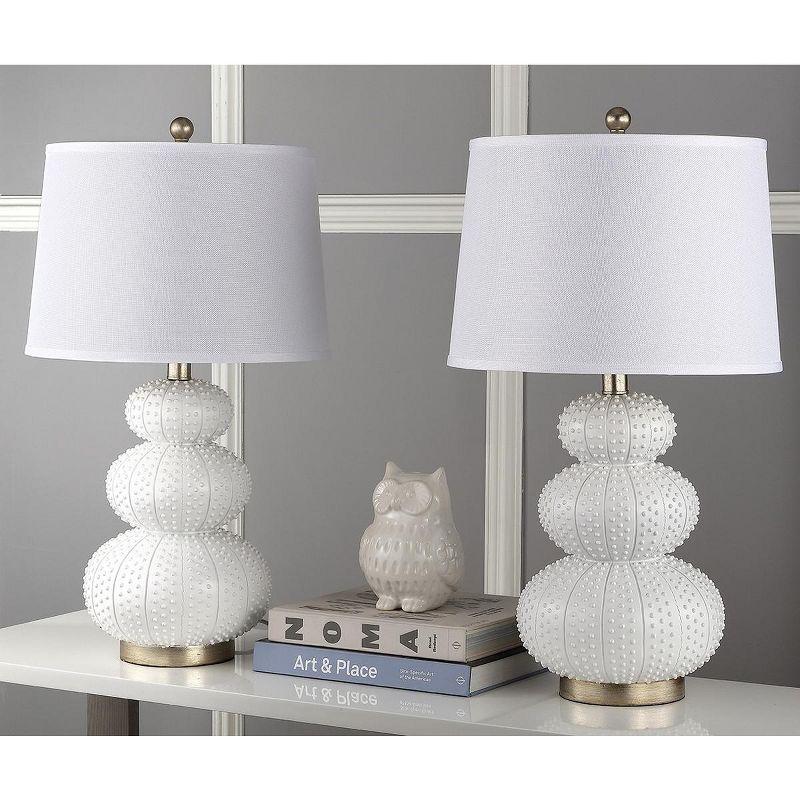 Rita White Gourd Shape Table Lamp Set with Empire Shade