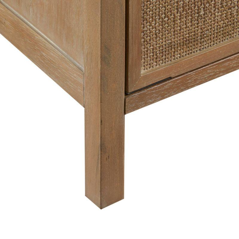 Addison Accent Chest Natural - Madison Park: Solid Wood, Cane Webbing, Storage Shelf, Locking Doors