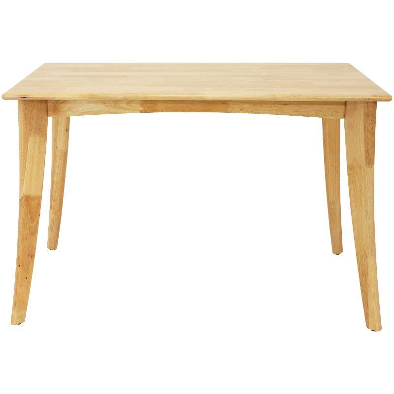 Sunnydaze Indoor 4-Foot Solid Rubberwood Rectangular Dining Table - Natural