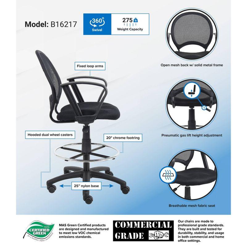 Boss Office Products Mesh Drafting Chair