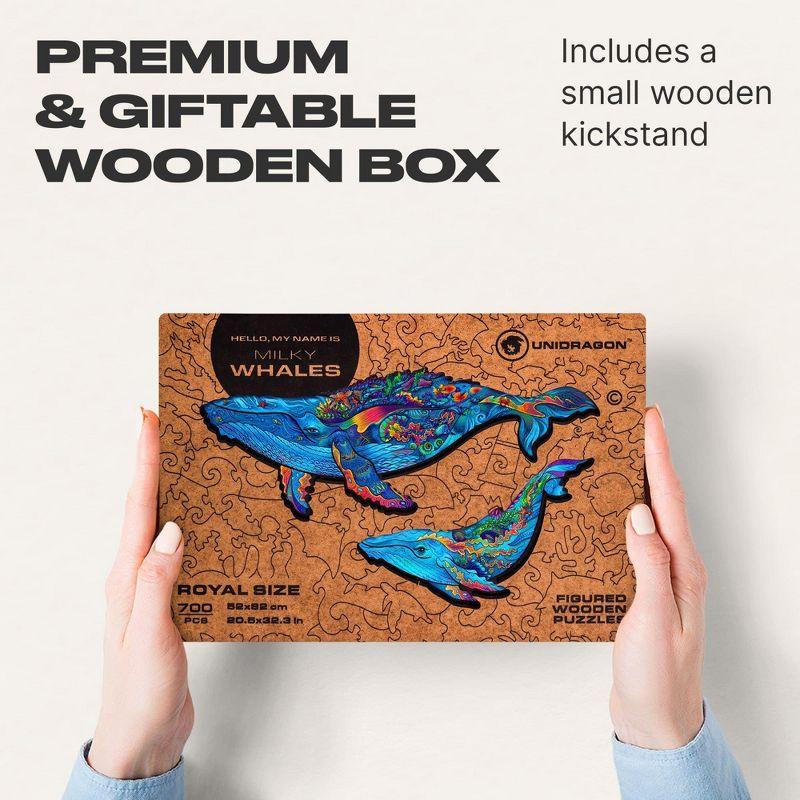 Unidragon Milky Whales 98 Piece Shaped Wooden Jigsaw Puzzle