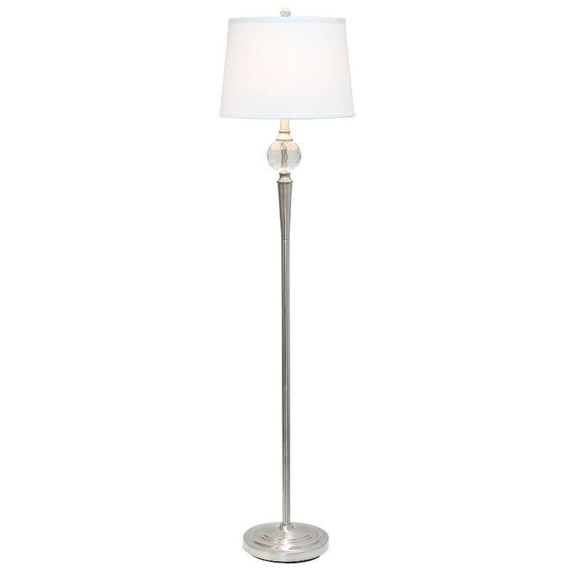 Lalia Home Crystal Drop Table and Floor Lamp Set Metallic Silver : Metallic Silver, Brushed Nickel Base ,Modern Lighting