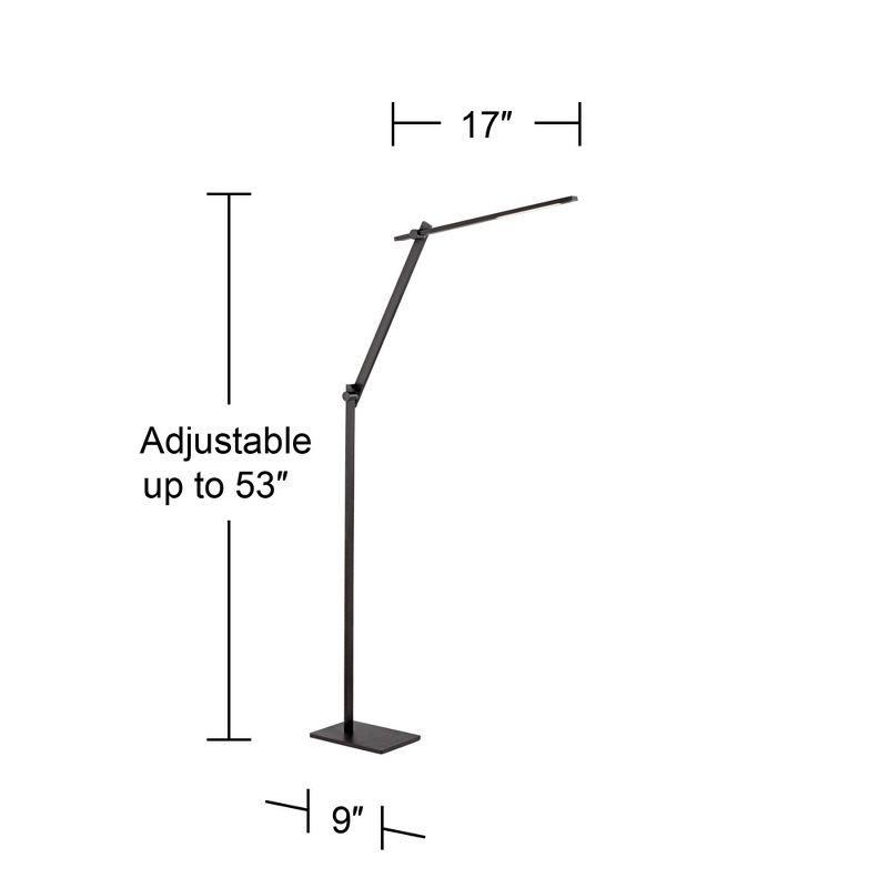 Barrett 53" Anodized Black Adjustable LED Floor Lamp