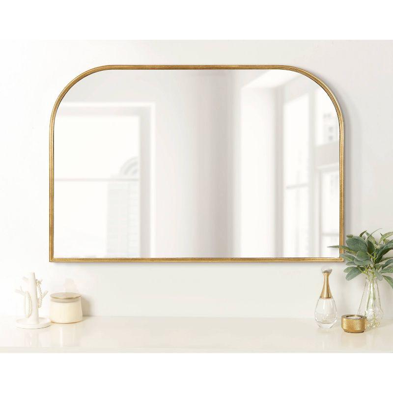 36" x 24" Caskill Framed Arch Wall Mirror Gold - Kate & Laurel All Things Decor