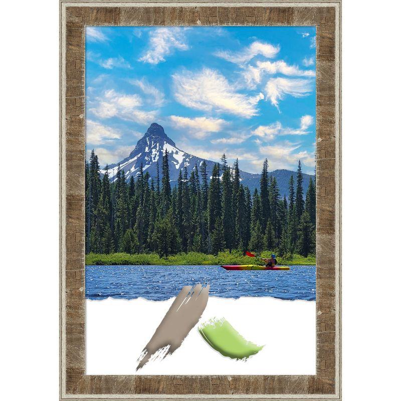 Amanti Art Farmhouse Brown Narrow Wood Picture Frame Opening Size 24x36 in.