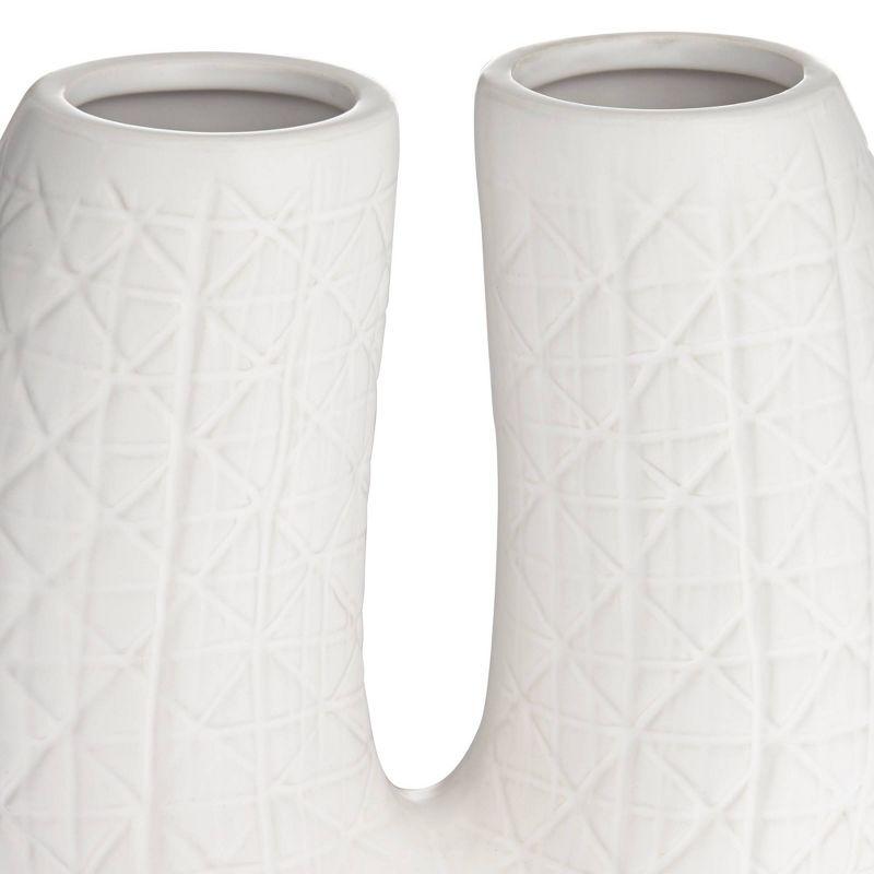 Albuquerque Matte White 12" Porcelain U-Shaped Decorative Vase