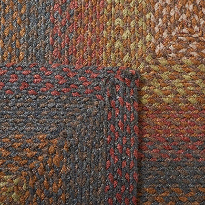 Braided BRD652 Flat Weave Indoor Area Rug - Green/Rust - 6'x6' - Safavieh