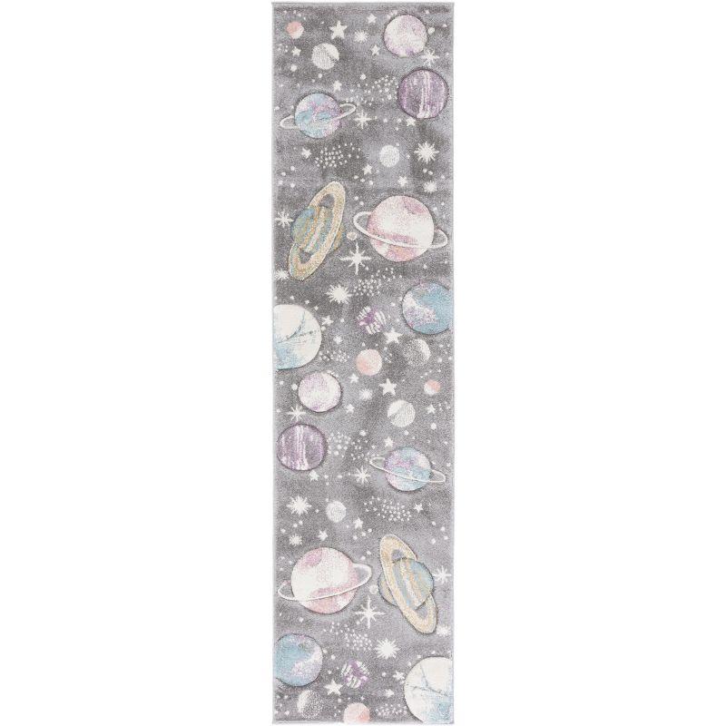 Carousel Kids  CRK103 Loomed Indoor Runner Rug - Grey/Lavender - 2'3"x10' - Safavieh