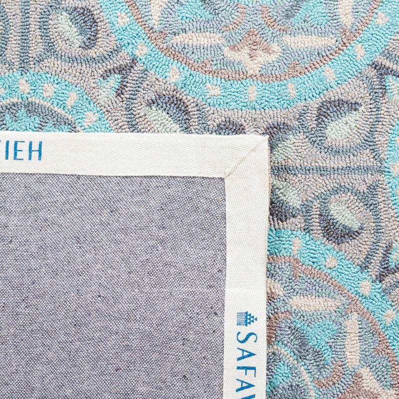 Four Seasons FRS485 Hand Hooked Area Rug - Mint/Aqua - 6'x9' - Safavieh.