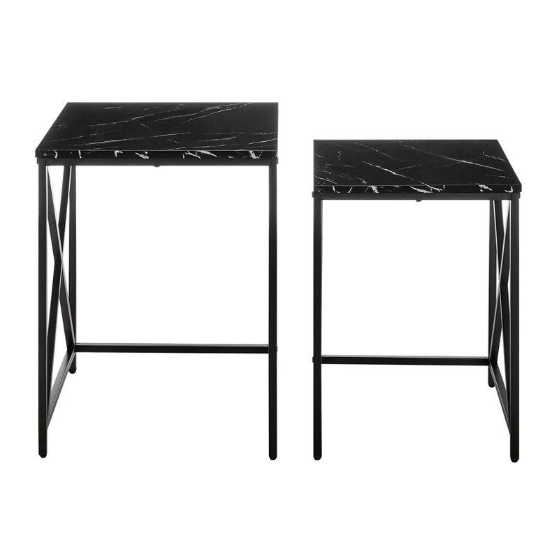 Square Marble Finish Nesting Side Table Set - Danya B.