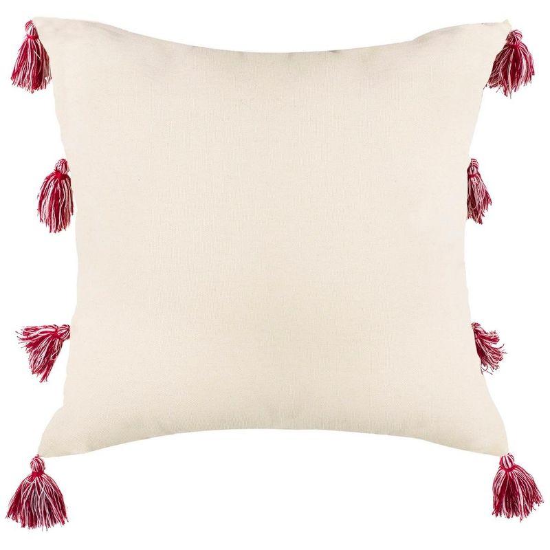 Landria Pillow - Beige/Red - 16"X16" - Safavieh