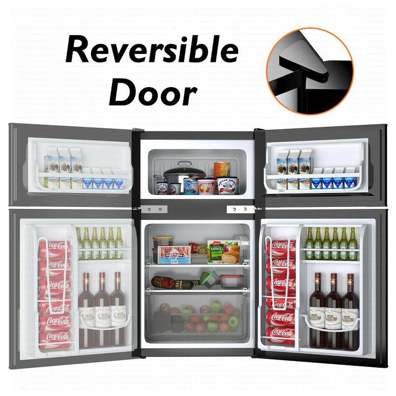 Costway Costway 3.2 Cubic Feet Portable Freestanding Mini Fridge with Freezer