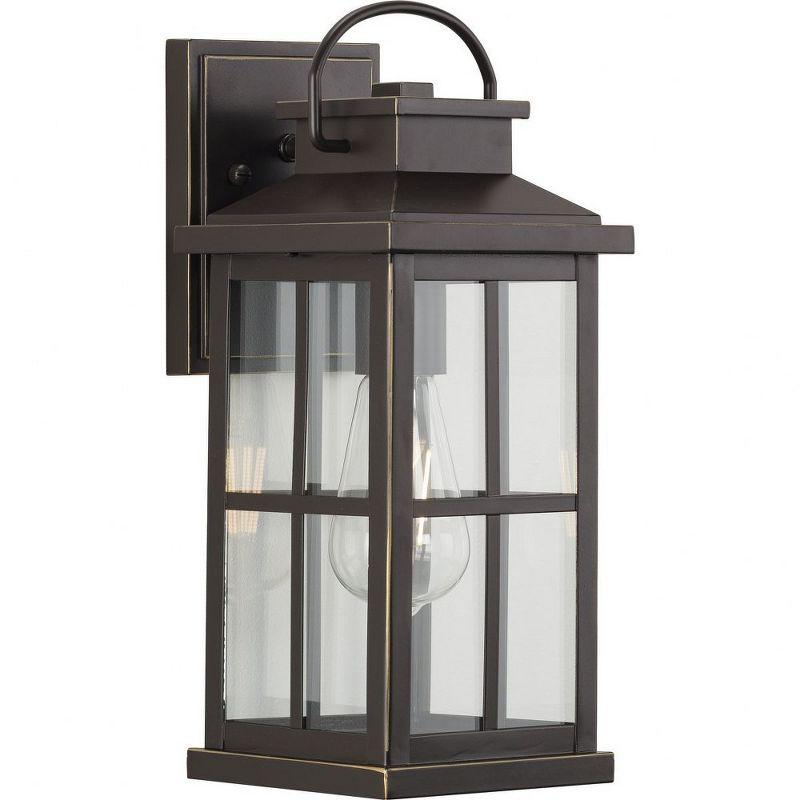 Antique Bronze Farmhouse Outdoor Wall Lantern with Clear Glass