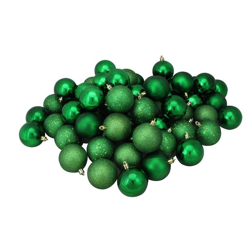 Northlight 60ct Shatterproof 4-Finish Christmas Ball Ornament Set 2.5" - Green/Gold