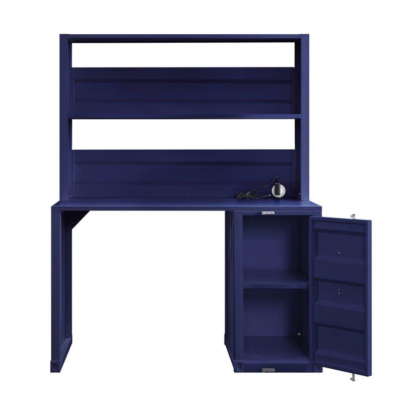 Acme Furniture Cargo 47" Desks Blue: Metal Frame, Hutch Storage, No Assembly, 31"W x 54"D