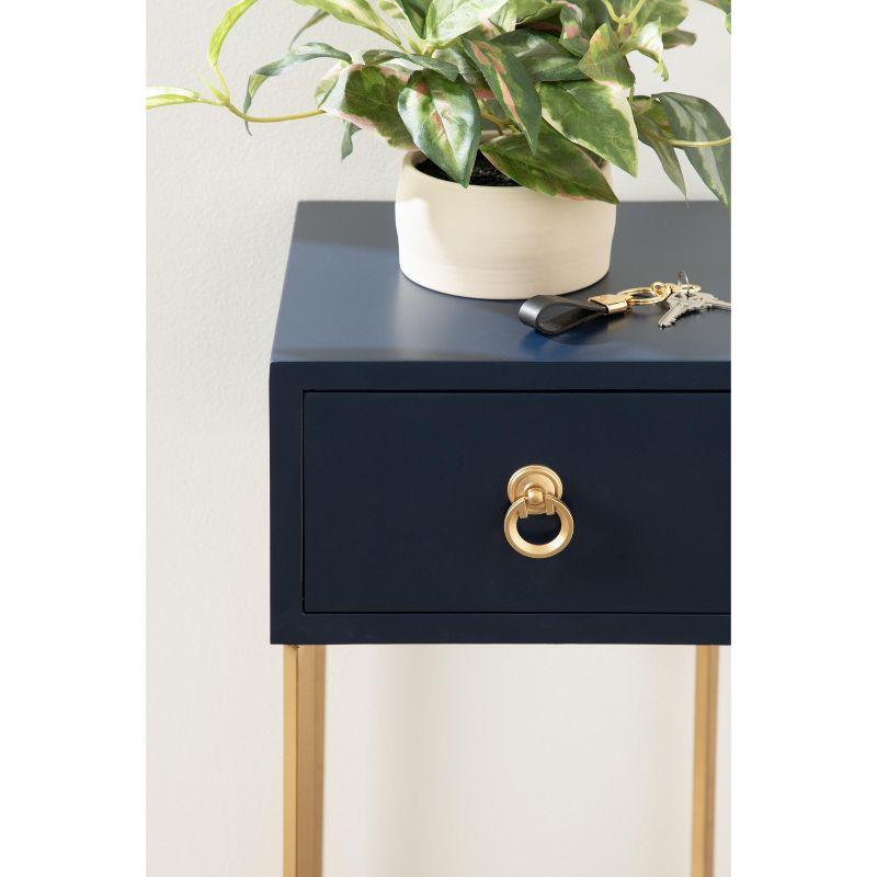 Kate and Laurel Decklyn Square MDF Tea Table, 11.75x11.75x30, Navy Blue