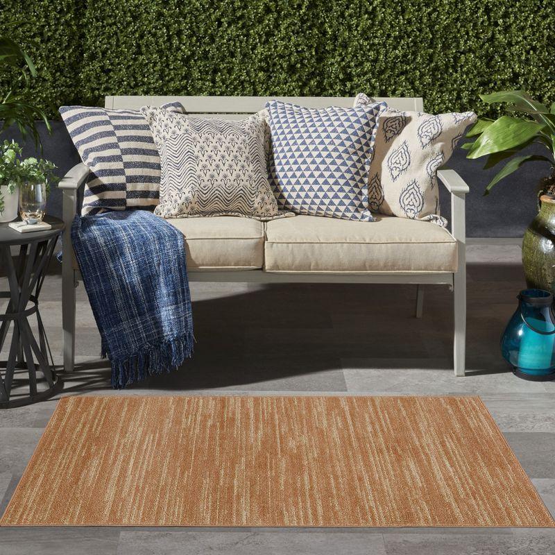 Nourison Essentials Easy Care Indoor Outdoor Area Rug - Rust 2' x 4'