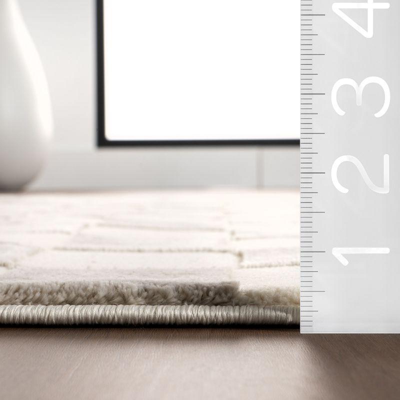 Nuloom Alaiya Checkered Pet Friendly Textured Machine Washable Area Rug, 5' x 8', Cream