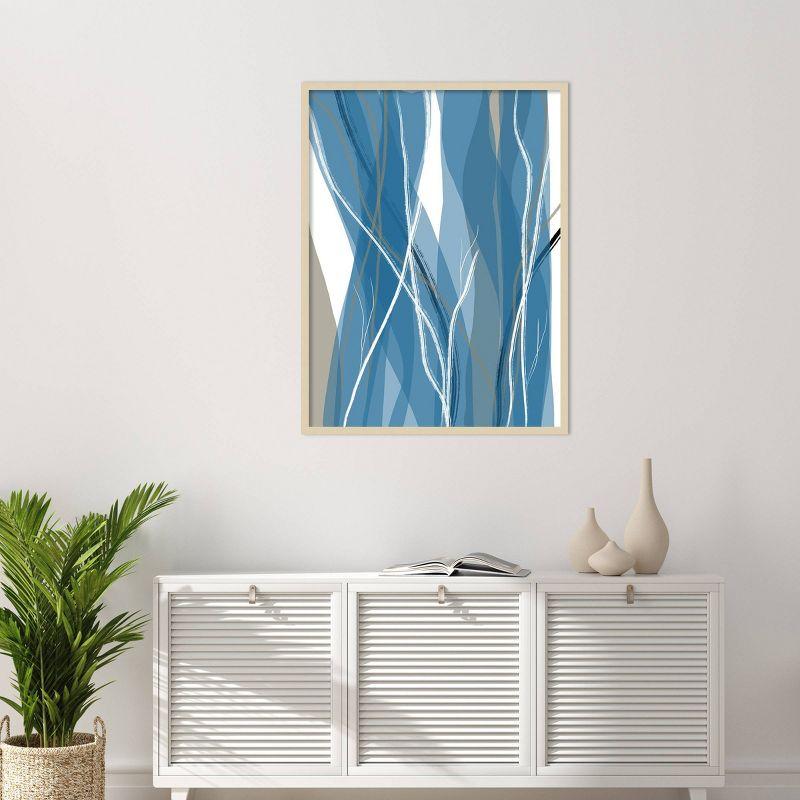 Sea Meadow III Blue and White Abstract Framed Wall Art