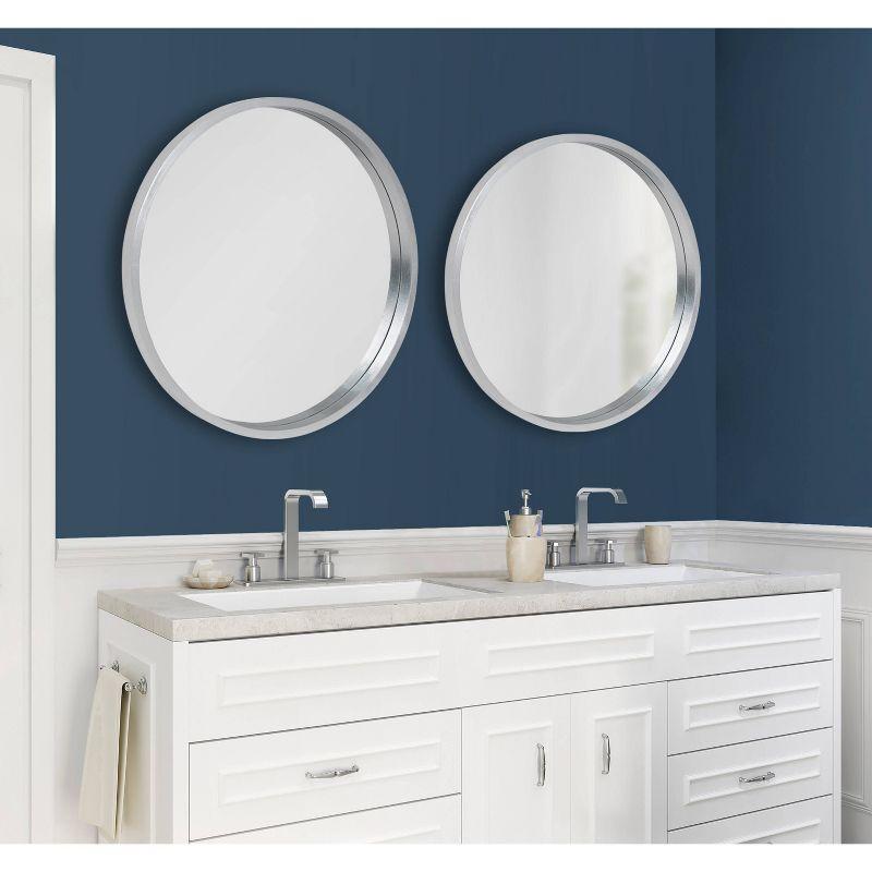 Travis Round Wood Accent Wall Mirror - Kate and Laurel All Things Decor