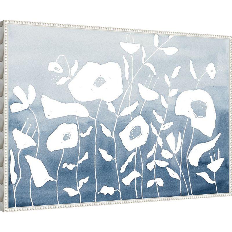 Amanti Art Blue And White Floral Garden by Krinlox Framed Canvas Wall Art