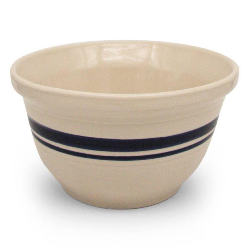 Ohio Stoneware 8" Tan and Blue Ceramic Mixing Bowl