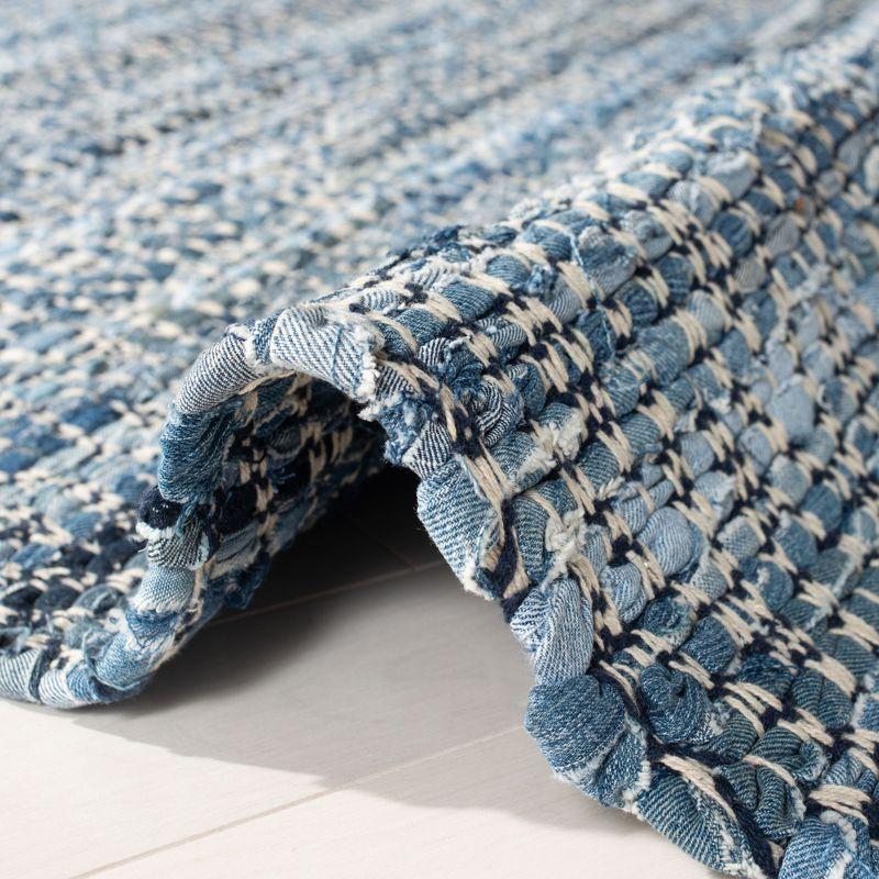 Coastal Charm Blue Cotton 8' x 10' Hand-Woven Area Rug