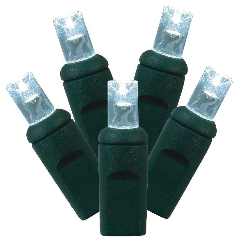 Vickerman 34' Cool White Single Mold Wide Angle LED Christmas light set, Green Wire