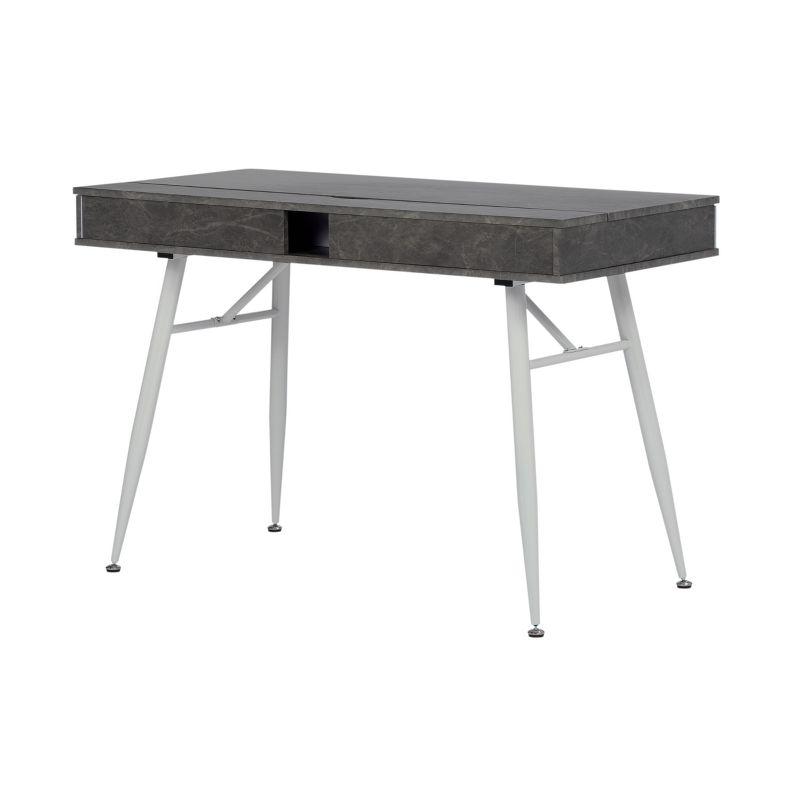 Alcove Writing Desk Dark Gray Wash - Calico Designs: Metal Frame, MDF Surface, Modern Style, Home Office Furniture