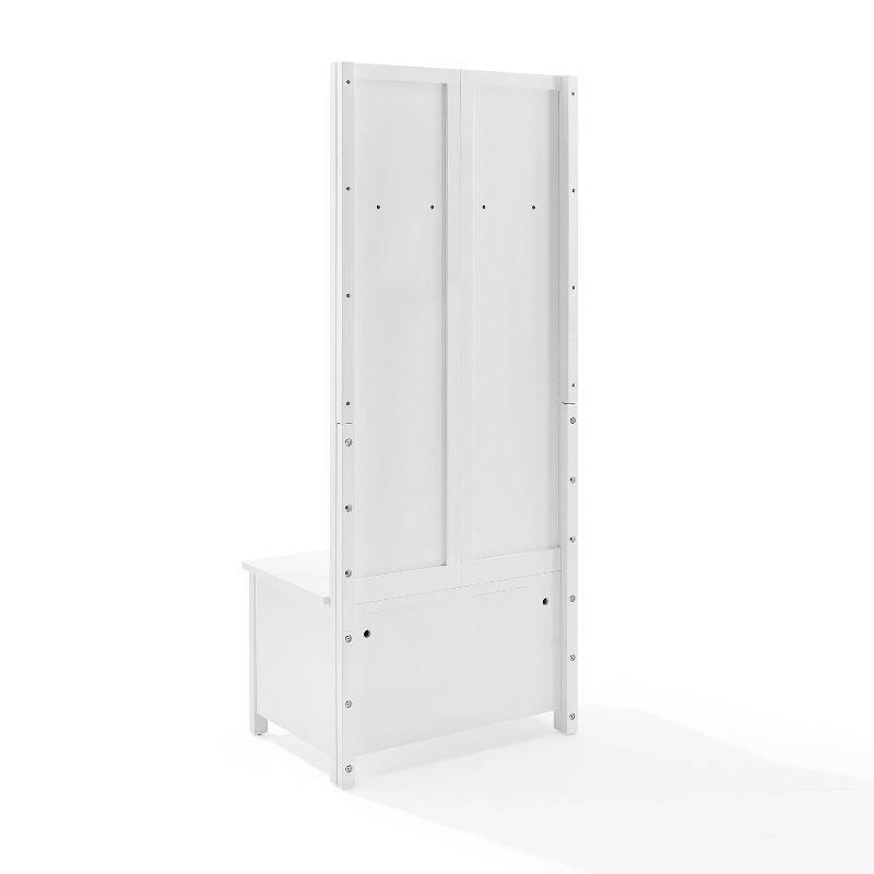 Kayce Hall Tree White - Crosley: Mudroom Storage Solution, Entryway Organizer with 4 Hooks, Veneer Finish