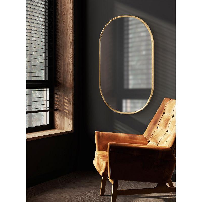 Kate and Laurel Caskill Oval MDF Capsule Mirror, 22x34, Gold