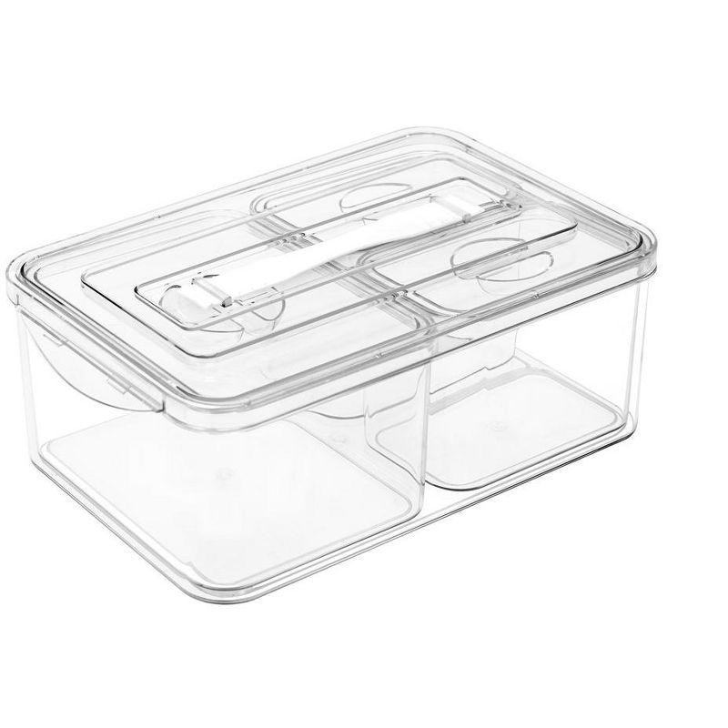 Sorbus 4 Pack Clear Stackable Storage Bin with Lid - Nest for space saving. Perfect for bedroom, bath & more