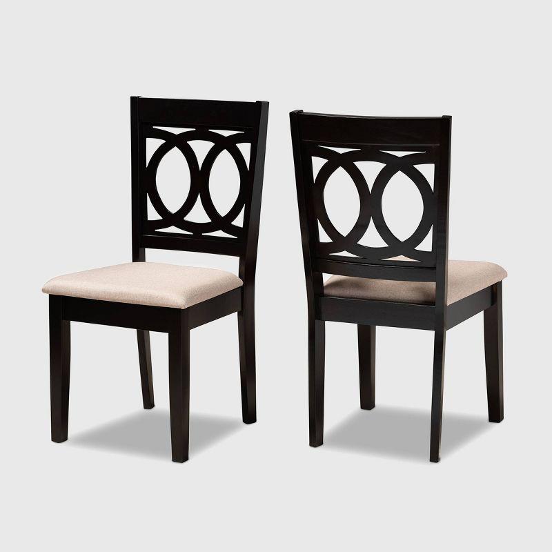 Espresso Brown and Chocolate Upholstered Wood Dining Chair Set