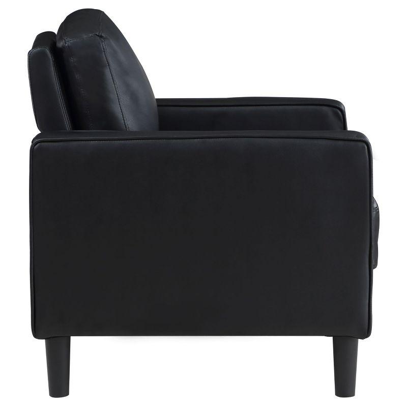 Coaster Home Furnishings Ruth Upholstered Track Arm Faux Leather Accent Chair Black