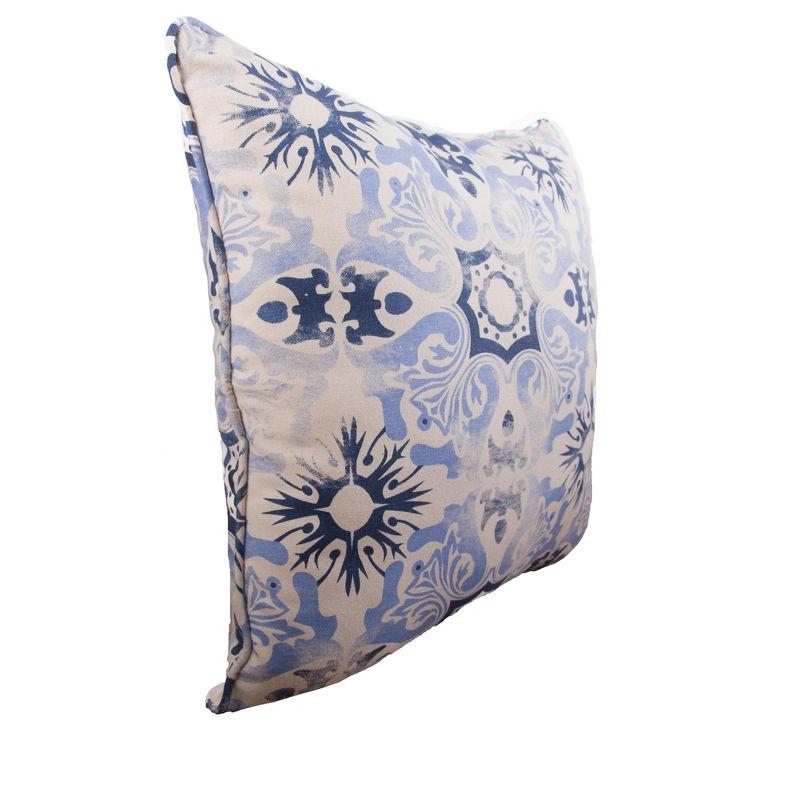 C&F Home Blue Tile Woven Throw Pillow