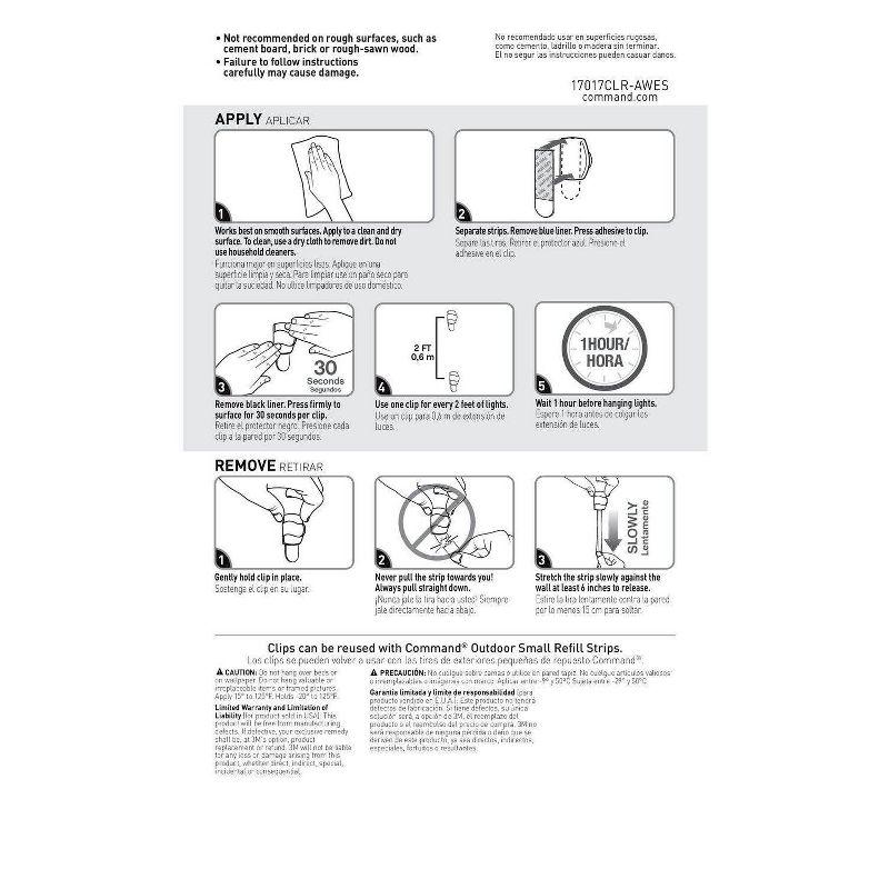Command 16ct Damage-Free Hanging Outdoor Light Clips with Adhesive Strips
