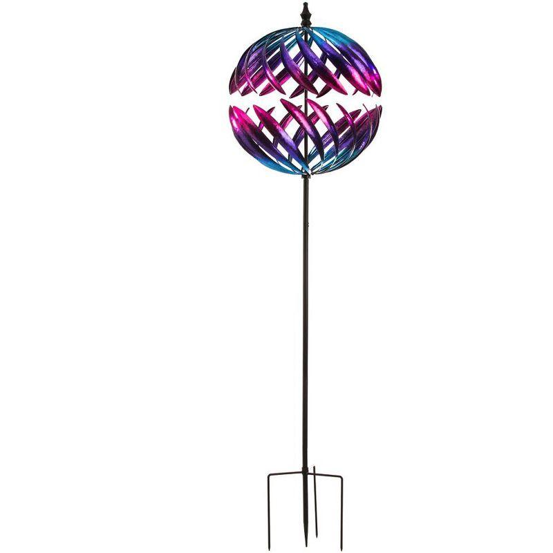 Vibrant Multicolor Metal Kinetic Garden Spinner, 26.2"