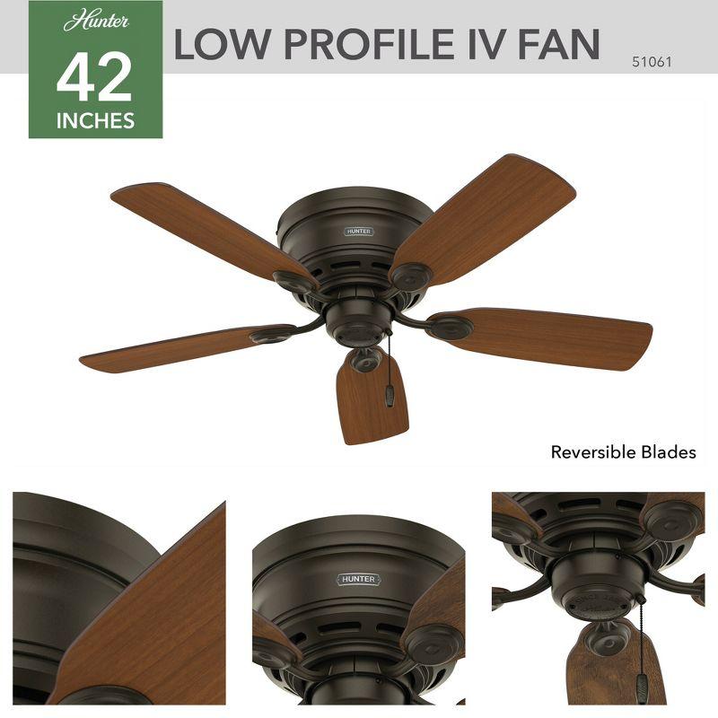 42" Low Profile IV 5 - Blade Ceiling Fan with Pull Chain