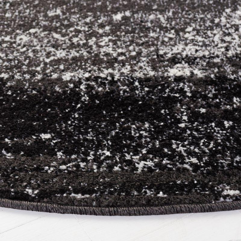 Adirondack ADR112 Non-Shedding Power Loomed Indoor Area Rug - Silver/Black - 9' Round - Safavieh