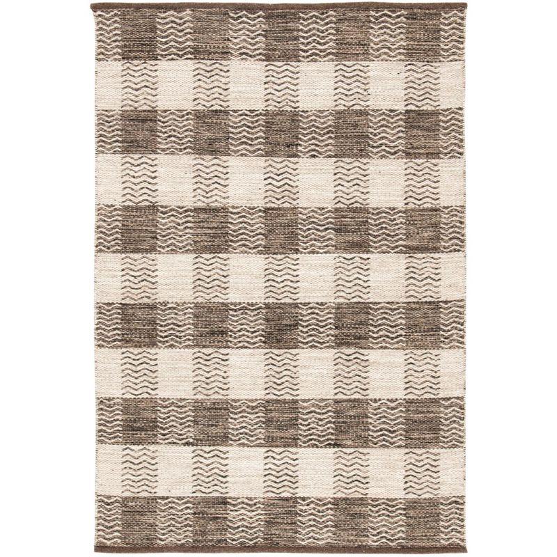Kilim KLM351 Hand Woven Area Rug - Light Grey/Brown - 4'x6' - Safavieh