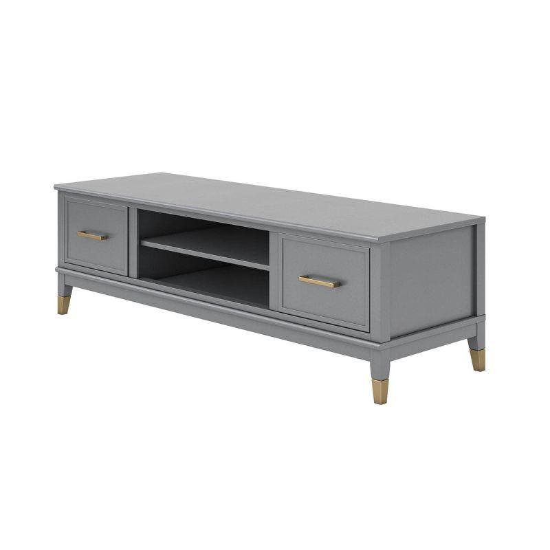 Graphite Gray Engineered Wood TV Stand with Cabinet for 65" TVs