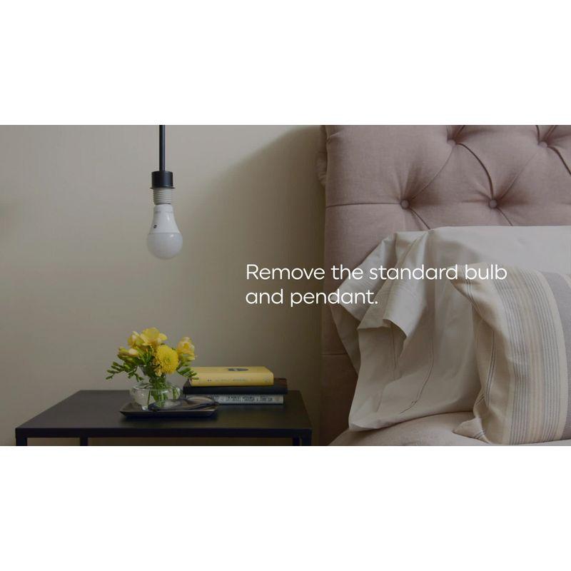 GE Vintage Style Pendant Fixture Satin Nickel: Light Socket Adapter, 5 Year Warranty, Plastic, 5.117" Height, 0.65 lbs