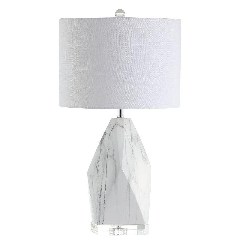 JONATHAN Y Oslo Ceramic Marble/Crystal LED Table Lamp