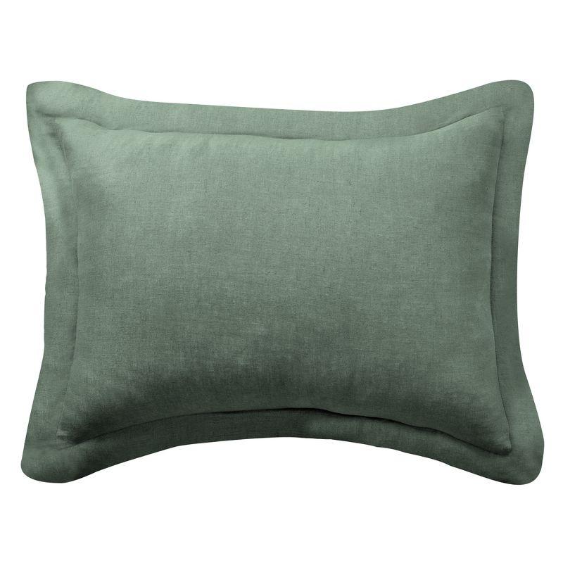 Forest Green Linen Standard Sham with Pre-Washed Finish