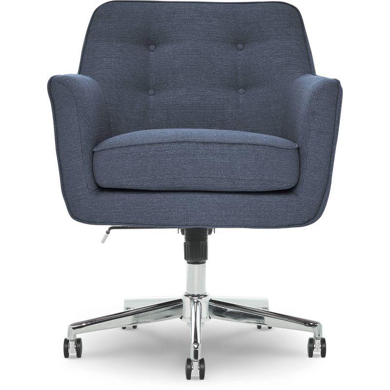 Style Ashland Home Office Chair Sanctuary Blue - Serta: Mid-Century, Adjustable, Twill Fabric