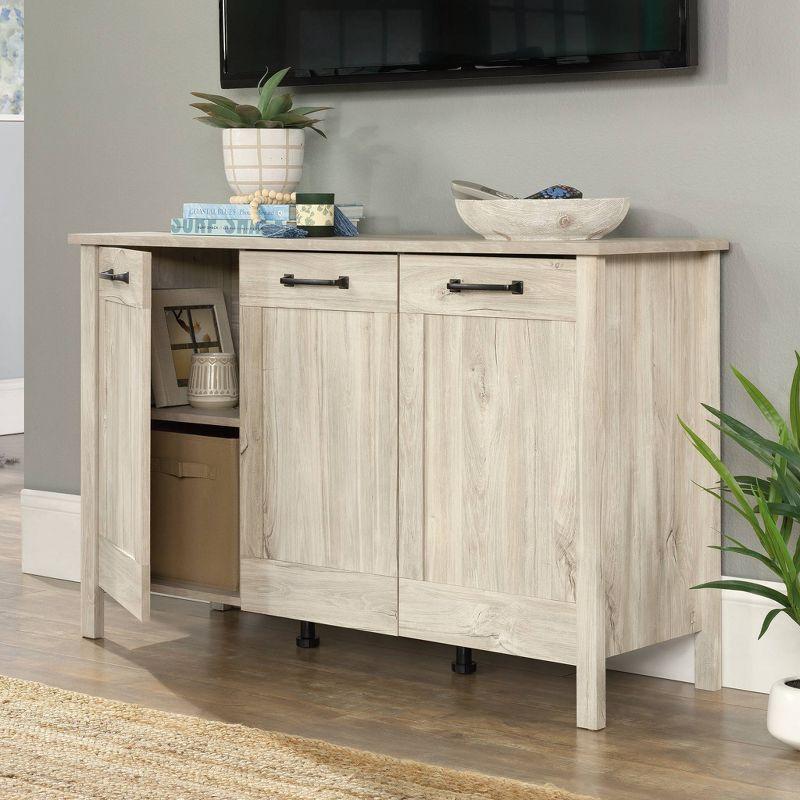 Sauder Horizontal Storage Cabinet with 3 Adjustable drawers Chalk Oak