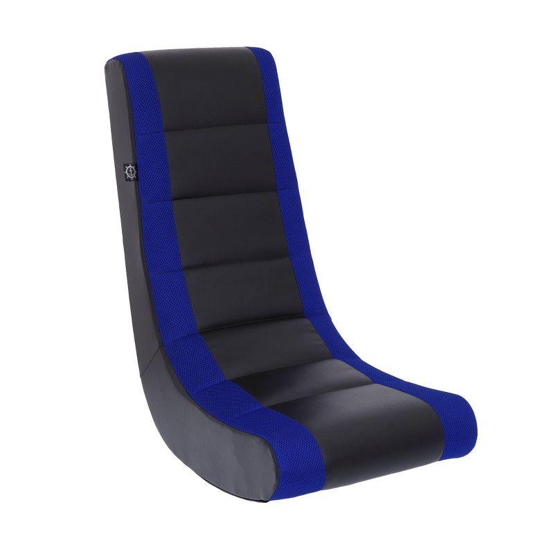 Black and Blue Faux Leather Video Rocker Gaming Chair