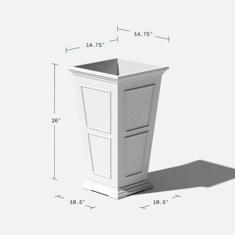 Veradek Brixton Tall 26" Plastic Planter - White
